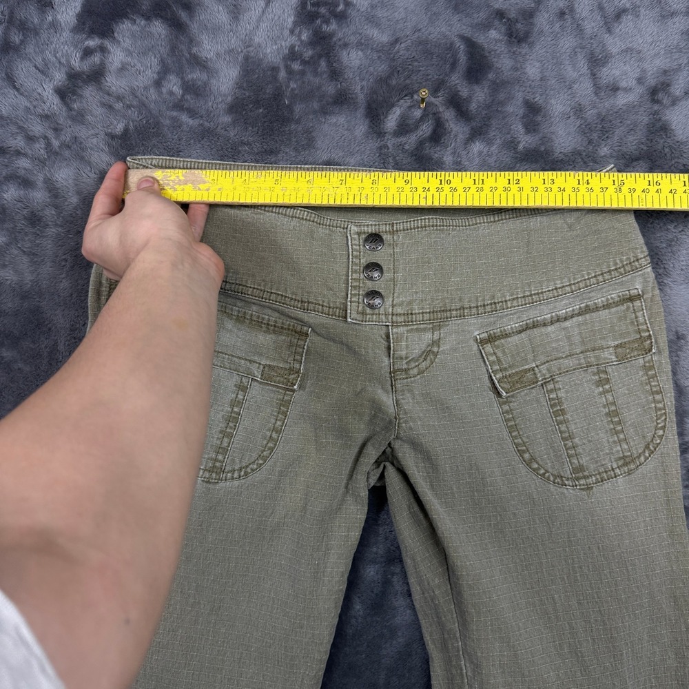 Z. Brand Cargo Pants Womens 29 Olive Green Ripstop Low Rise Y2K Zipper Hem - Picture 5 of 8